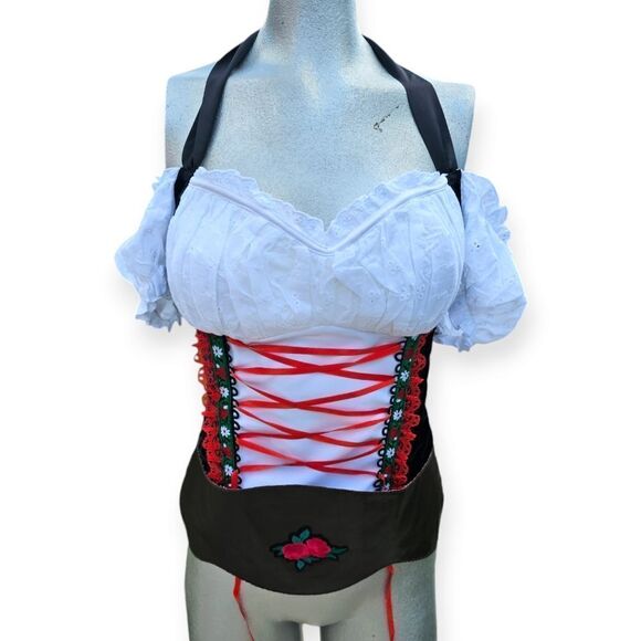 Coquette M2238 Beer Girl Bustier Black/White Medium - Picture 2 of 11